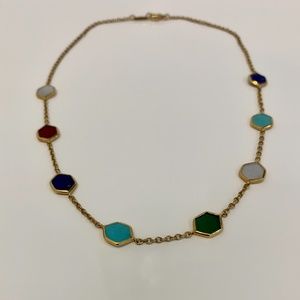 IPPOLITA 18K GOLD MULTI STONE STATION NECKLACE 18”